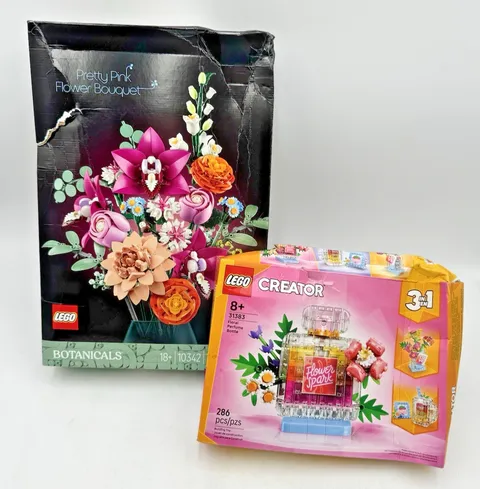 LEGO Lot of 2: Pretty Pink Flower Bouquet (10342) &Floral Perfume Bottle(31383)