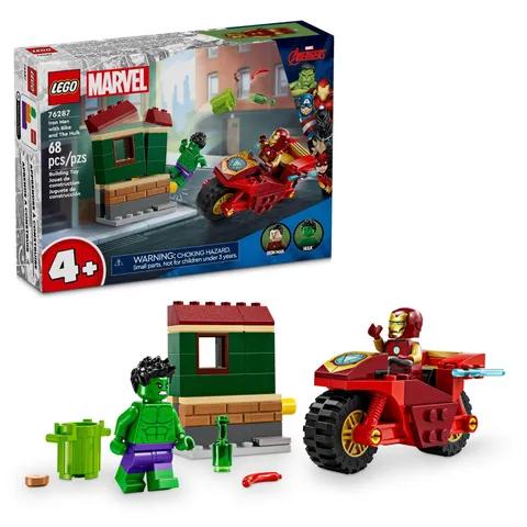 Lego Marvel 76287 Iron Man With Bike And The Hulk Building Set Easy Build