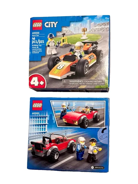 LEGO City Lot of 2 Sealed Sets 60322 Race Car 60392 Police Bike Car Chase New