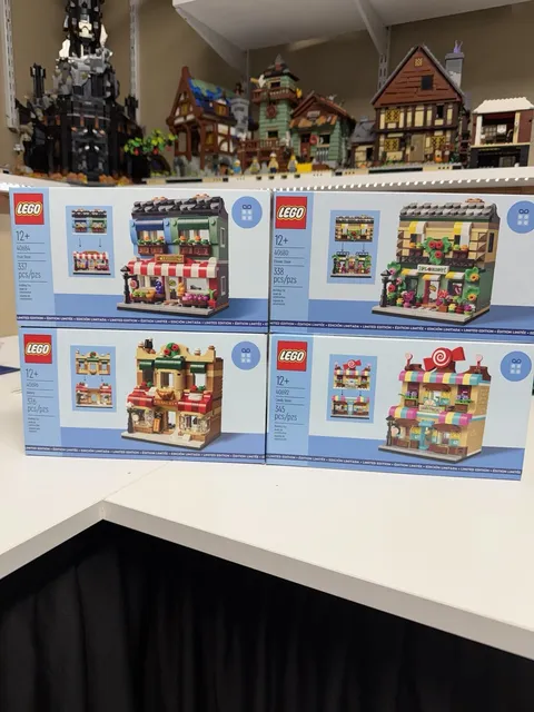 Lego Microscale Shops GWP Complete Set 40692 40696 40684 40680