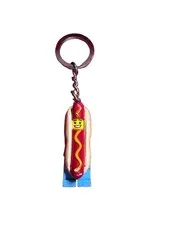 LEGO Hot Dog Suit Guy Keychain 853571 Minifigure Keyring Used Missing Arms