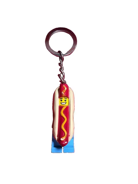LEGO Hot Dog Suit Guy Keychain 853571 Minifigure Keyring Used Missing Arms