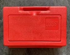 Vintage 1980’s LEGO Red Plastic Carrying Case 11.5 x 7.5 x 4 Very good Condition