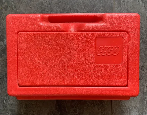 Vintage 1980’s LEGO Red Plastic Carrying Case 11.5 x 7.5 x 4 Very good Condition