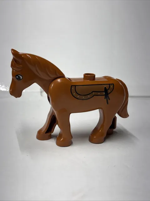 Lego Duplo Brown Horse Equestrian Pony Animal Zoo Barn Western Castle Saddle