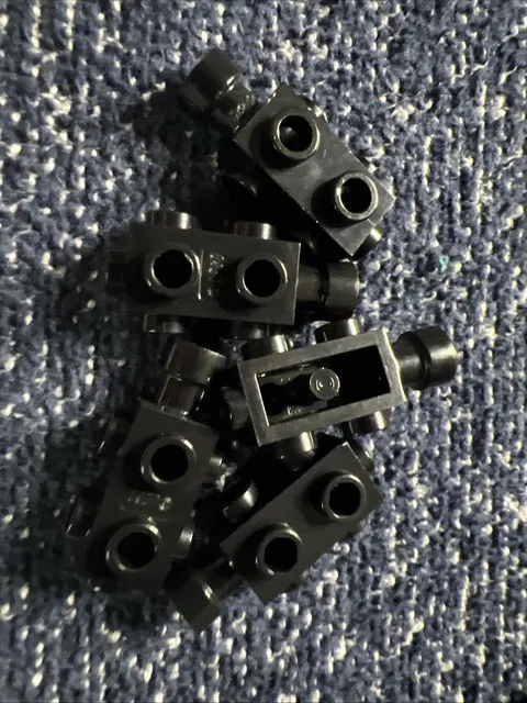 LEGO 4595 Black Brick Modified 1x2x2/3 Side Studs Extended Stud Receptacle 5pcs