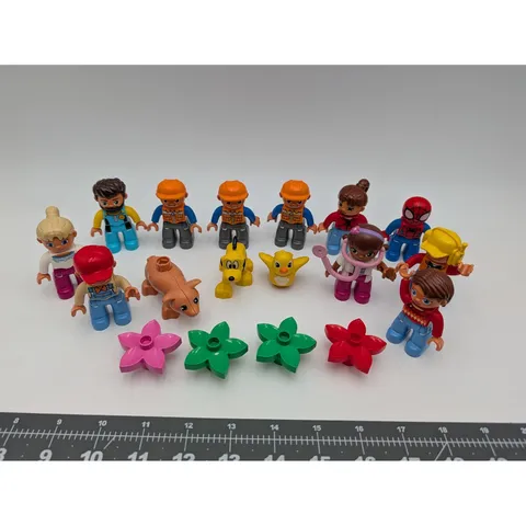 LEGO Duplo Figures Lot Spiderman Doc McStuffins Pluto Construction Flowers