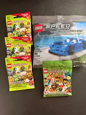 LEGO MINIFIGURES Series 13 and 21 Sealed New Packs + 1 LEGO MCLAREN Speed Champs