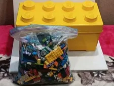 Lego Storage Bin & One Gallon Size Bag Of Lego Bricks