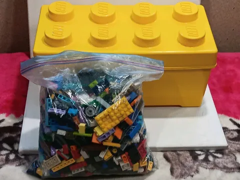 Lego Storage Bin & One Gallon Size Bag Of Lego Bricks