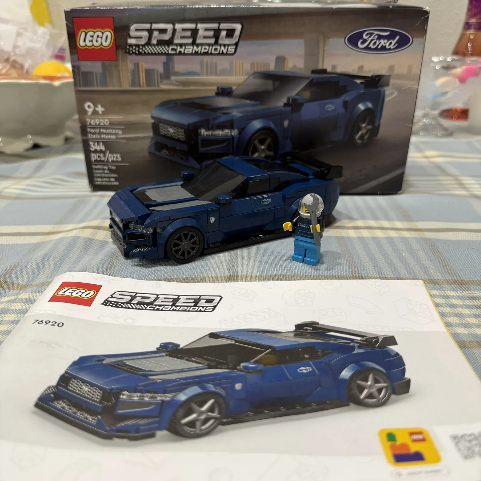 LEGO Speed Champions Ford Mustang Dark Horse 76920 Complete Set w/ Box & Manual