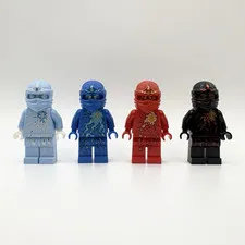 LEGO NINJAGO NRG Minifigures Lot of 4 - Jay, Zane, Kai, Cole
