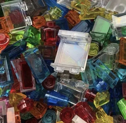 TRANSLUCENT Mix Lego Lot By Color  1/2 LB Pound 200 Pieces Sorted Bulk