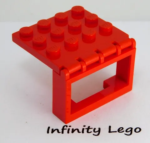 LEGO Vintage Red Hinge Plate 4 x 4 with Car Roof Holder Space (4213 4214)