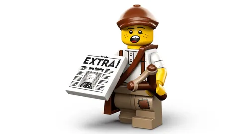 LEGO Series 24 Newspaper Kid Newsie Boy (71037) New Retired Collectible CMF