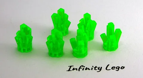 6 LEGO Trans-Bright Green Diamond Rock Jewel Crystal (28623 30385) - 6 Pieces