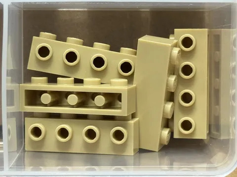 LEGO Parts - Tan Brick, Modified 1 x 4 with Studs on Side - No 30414 - QTY 5