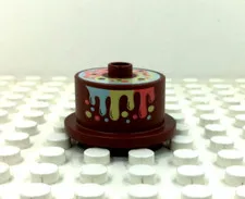 Lego Duplo Item Chocolate Birthday Cake w/ icing on top dripping down side