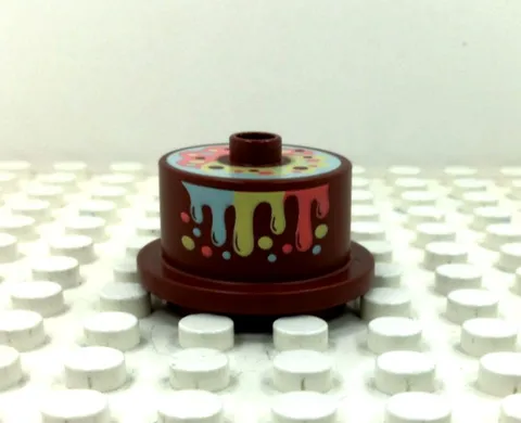 Lego Duplo Item Chocolate Birthday Cake w/ icing on top dripping down side