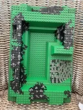 LEGO Green 32x48 Raised Baseplate Stone Path Pits 6091 10176 Castle Part # 30271