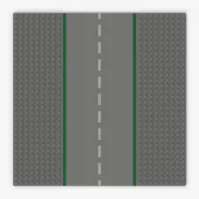 LEGO ® baseplate, road: 606p01 - old light grey - used
