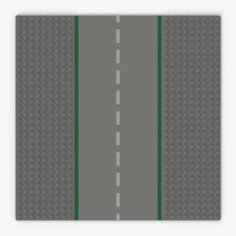 LEGO ® baseplate, road: 606p01 - old light grey - used