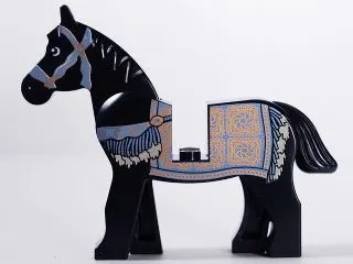 LEGO® Horse with Black & White Eyes, Persian Blanket Pattern 4493c01pb06