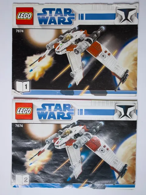 Lego Star Wars 7674 (Retired) V-19 Torrent Book 1 & 2 Instruction Manuals (A4)