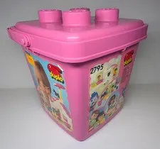 *Bin w/ random DUPLO blocks* Rare HTF LEGO DUPLO 2795 pink storage bin