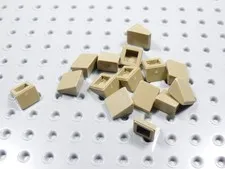 LEGO Lot of 15 Dark Tan 1x1x2/3 Mini Slopes BN