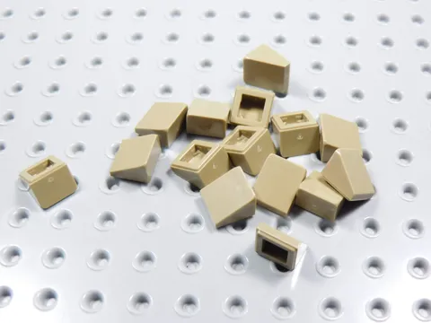 LEGO Lot of 15 Dark Tan 1x1x2/3 Mini Slopes BN