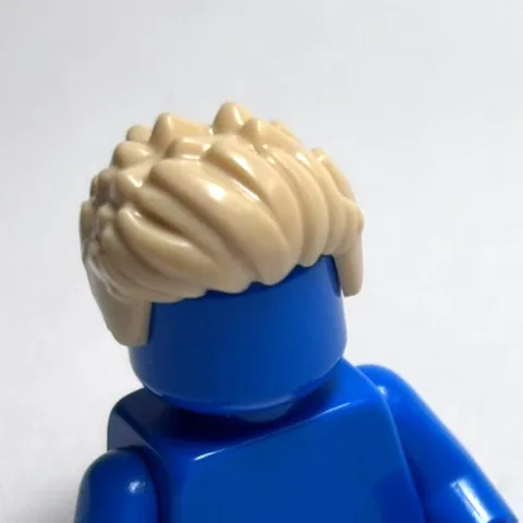 Lego - Minifigure Hair - Tan Blonde, Swept Back, Wavy, Spiked