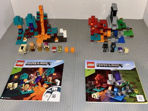 Lego 21168 21172  Minecraft Lot 2 Complete Sets The Warped Forest Ruined Portal