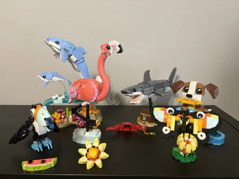 LEGO 3 in 1 Creator LOT Animals Puppy, Shark, Flamingo, Dolphins, Toucan Sets