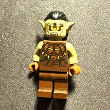 LEGO Minifigure Fantasy Orc/Goblin Monster Figure Black Hair Pointed Ears