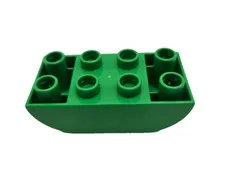 Lego Duplo 2x4 Slope Curved Inverted Double Brick Green 98224