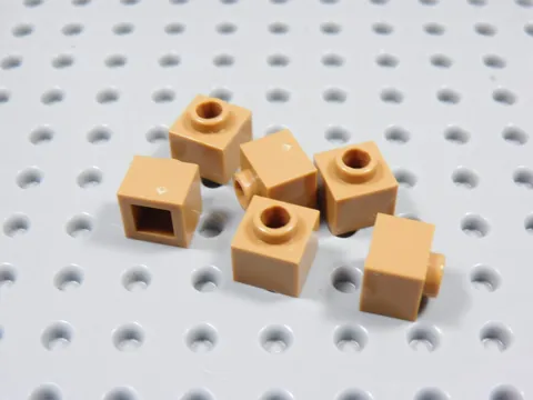 LEGO Lot of 8 Medium Nougat 1x1x2/3 Modified Bricks w/ Open Stud BO