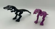 LEGO Dinosaur Mutant Lizard Minifigure Black Dino & Purple Raptor Jurassic
