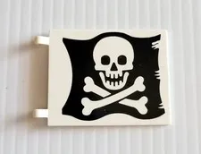 LEGO Pirates I Part 2525p01 Flag 6 x 5 Skull & Crossbones Jolly Roger Pattern