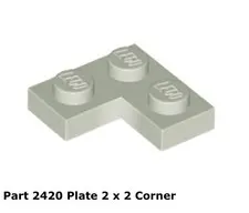 Lego 1x 2420 Light Gray Plate 2 x 2 Corner