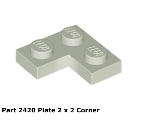 Lego 1x 2420 Light Gray Plate 2 x 2 Corner