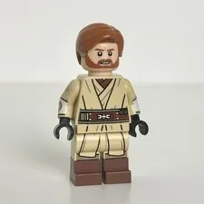 LEGO Star Wars Light Custom LC Obi-Wan Kenobi V2 w/ Extra Hair Custom Minifigure