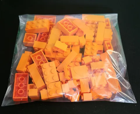 LEGO By The Pound Orange Bricks 2.9 oz Bag