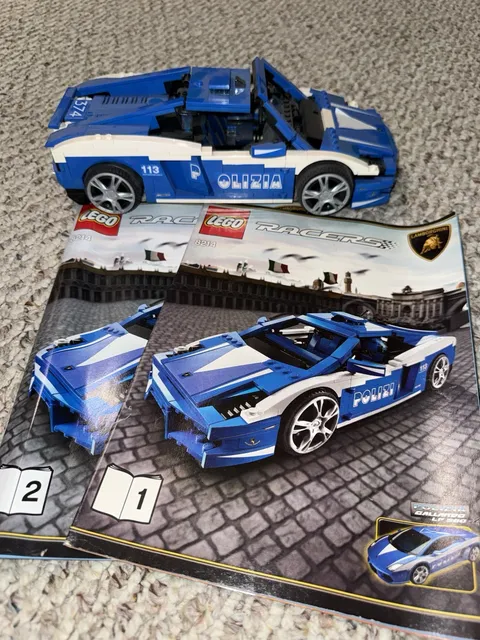 LEGO Racers 8214 Lamborghini Gallardo LP 560-4 Polizia. READ DESCRIPTION! Dusty!