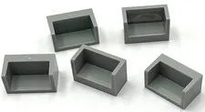 Lego 5 New Light Bluish Gray Panels 1 x 2 x 1 with Rounded Corners Pieces