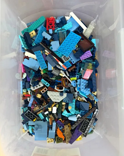LEGO 1 + Pound Lb Mixed Plates Blocks Parts Pieces Blue Orange Gray Pink Variety