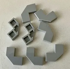 Lego 8x New Pieces Tile 2x2 Corner w/ Cut Corner LIGHT BLUISH GREY #27263