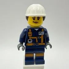 LEGO CITY Part cty0877 - Explosives Engineer, female w/ hardhat - MINT