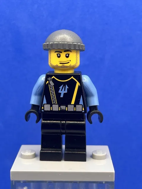 Aquaraider Diver 5 (Dark Blue/Gray Cap) aqu024 - LEGO Aquazone Used Minifigure