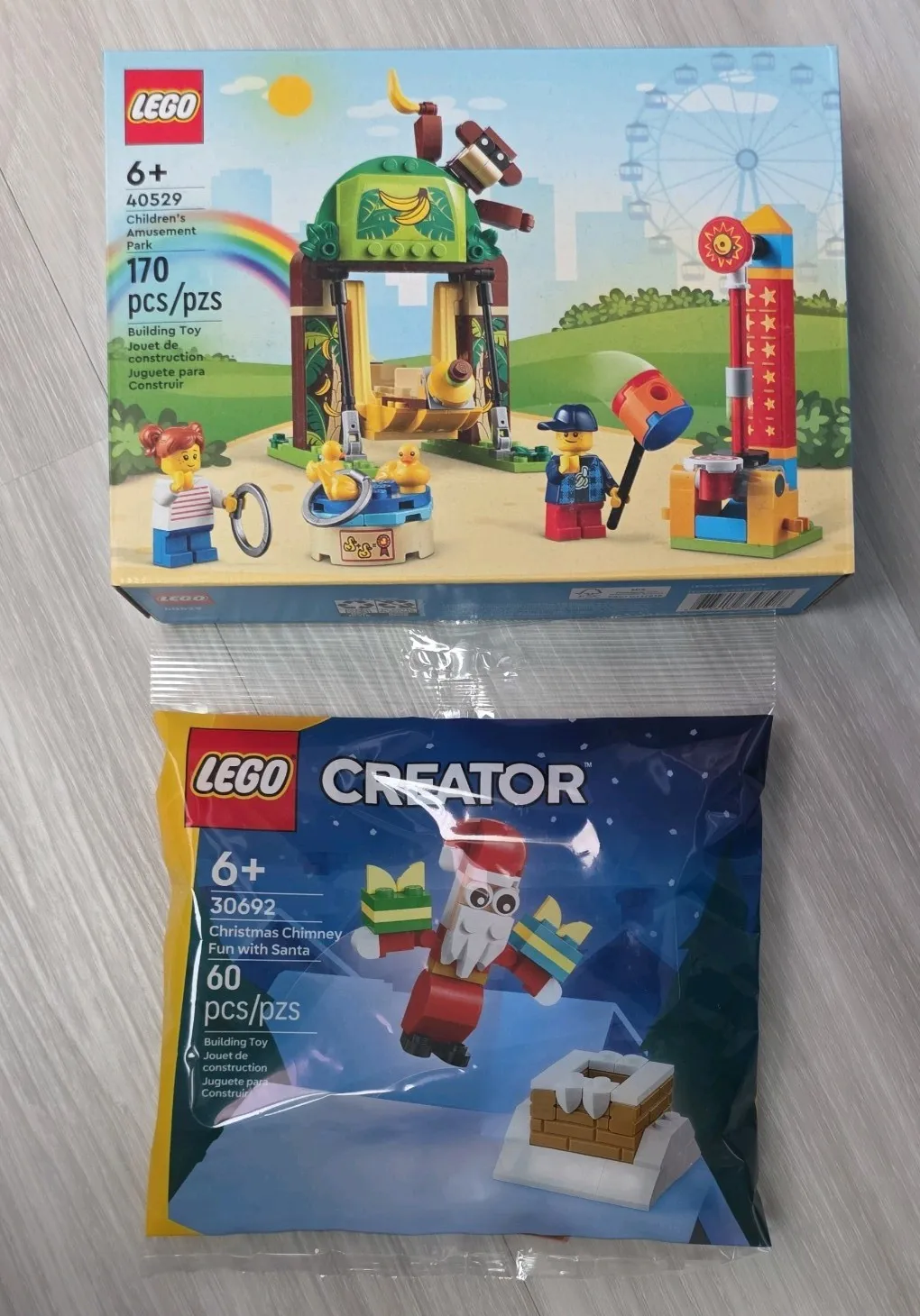 LEGO Children’s Amusement Park 40529 + LEGO 30692 Christmas Chimney Fun w/ Santa